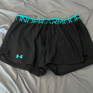 Black and Teal Under Armour Shorts